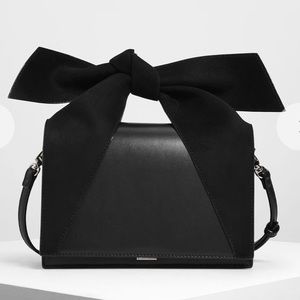 Charles & Keith black Bow Top Handle Bag